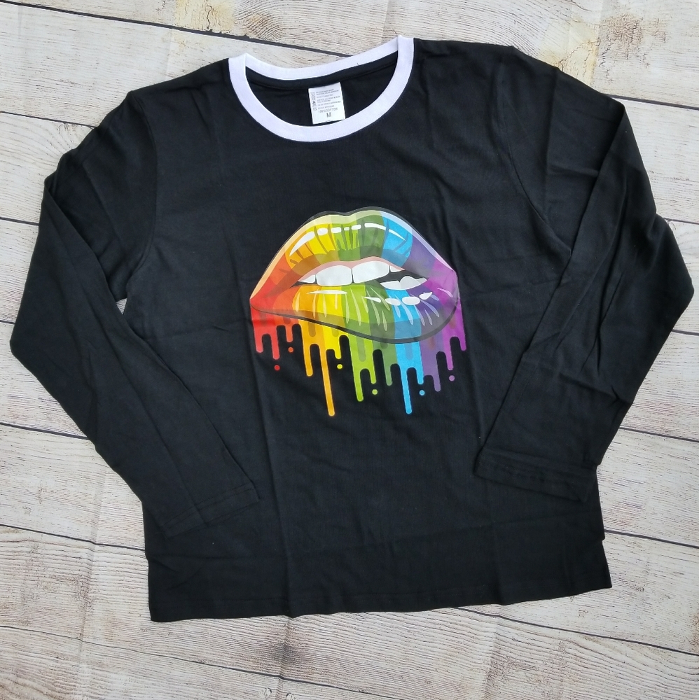 New Glam Lip Colors Long Sleeve T-shirt - Picture 3 of 3